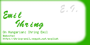 emil ihring business card